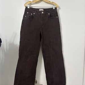 Zara Dark Brown Baggy Jeans